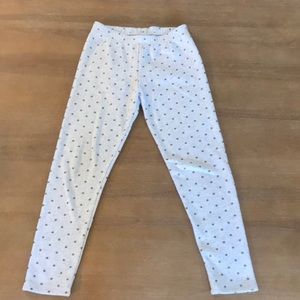 Oshkosh grey sweatpants with gold polka dots